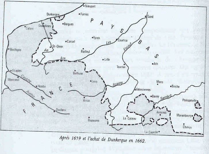Frontire aprs 1569 et l'achat de Dunkerque en 1662