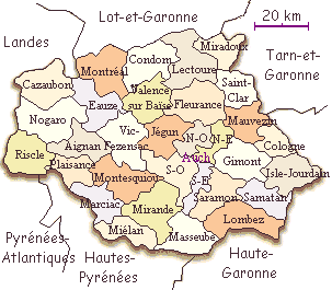 les cantons du Gers