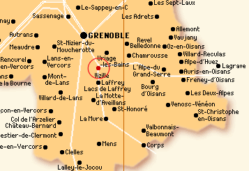 Carte Isère, Sud de Grenoble