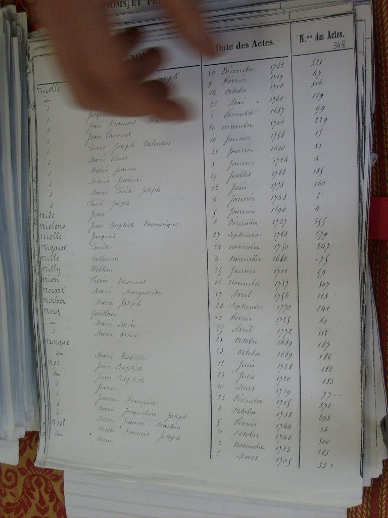 Tables des Sepultures de Notre-Dame(353)